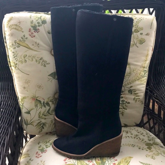 Coach Keely Genuine Shearling Lined Wedge Boot - Picture 5 of 14